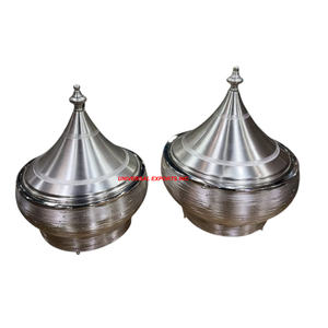 Hotpot de acero martillado, cazuela de diseñador hecha a mano de alta calidad, forma redonda, nuevo calentador de alimentos de Metal de lujo - Product Image 4