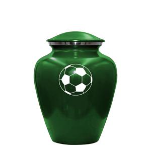 Urna de cremación de fútbol, urna funeraria personalizada para adultos humanos para amantes de los deportes, urna personalizada con bolsa de terciopelo, tamaño personalizado verde - Product Image 6