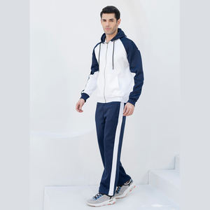 Survêtement de jogging unisexe Winters 2-en-1 en coton respirant, grande taille, avec fermeture éclair, pour la gym et la course, avec surpiqûres contrastées et motif tie-dye - Product Image 5