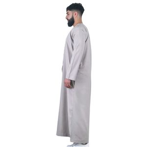 Thobe émirati haut de gamme Taupe Luxe Kandura Vêtements arabes traditionnels Hommes élégants Jubba Tenue islamique moderne douce et respirante - Product Image 4