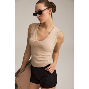 Chemisier sans manches à col en V slim pour femme Urban Beat NASTYE - Product Image 3