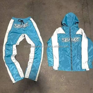 Ensemble de survêtement léger et imperméable pour homme avec logo personnalisé, coupe-vent à capuche imprimé délavé à l'acide pour le sport et le jogging - Product Image 1