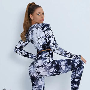 Conjunto de yoga ligero sólido de cintura alta para mujer al por mayor, ropa deportiva personalizada para gimnasio y fitness, entrenamiento de secado rápido, transpirable de talla grande - Product Image 6