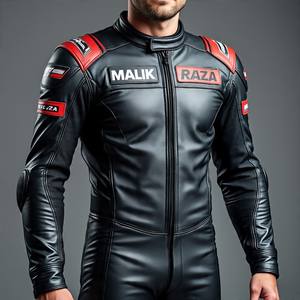 Combinaison de moto en cuir perforé avec système de bosse d'hydratation et doublure en maille détachable personnalisée-Malik Raza - Product Image 6