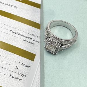 Anillos de Moissanita con Corte Brillante de Diamante Cultivado en Laboratorio, Estilo Cubano Hip Hop, Joyería Fina de Oro de 14K para Mujer, a la Moda y Populares, con Certificación IGI - Product Image 4