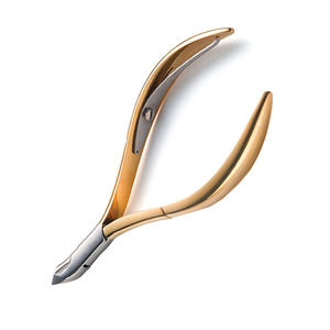 Pince à ongles demi-cuticule dorée durable avec lames tranchantes Pince à ongles à cuticules à motif rond pour la beauté et la pédicure - Product Image 4