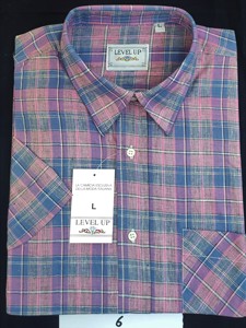 Camicia da uomo di alta qualità in cotone 100% manica corta quadri colorati seguendo <span class=keywords><strong>la</strong></span> tradizione Made in Italy export - Product Image 6