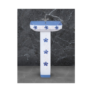 Lavabo de mano de cerámica brillante de diseñador más vendido, artículos sanitarios ovalados de Pedestal de alta calidad, excelente Exportación de la India para baños - Product Image 1