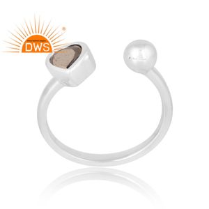 แหวนพลอย pyrite ธรรมชาติเงินสเตอร์ลิง925สินค้าออกใหม่ผู้ผลิตเครื่องประดับดีไซน์ตามต้องการ - Product Image 1