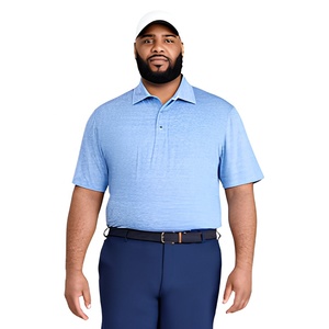 Polo en tricot à manches courtes bleu clair pour homme, couleur unie, design décontracté et respirant, coupe classique - Product Image 1