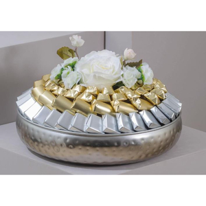 Atractiva decoración del hogar, cuenco de mesa para servir Chocolate, cuenco de Chocolate de Metal dorado de alta calidad, soporte para postres dulces a la venta - Product Image 6