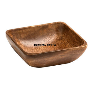 Cuenco cuadrado de madera para chocolate Cuenco dulce de lujo con acabado natural Última colección Cuenco de madera para chocolate de mesa de Ramadán - Product Image 1