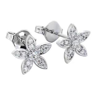 Boucles d'oreilles clous en diamant rond de forme florale cultivé en laboratoire pour femmes, bijoux à porter au quotidien, cadeau, bijoux fins, boucles d'oreilles en diamant - Product Image 2