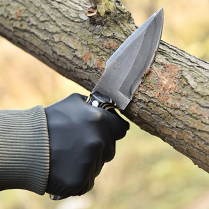Couteau de chasse à lame fixe fait main, finition foncée, pointe tombante, manche en bois Pakka sculpté, pour la chasse, le camping, le bushcraft, EDC, couteau d'extérieur - Product Image 4