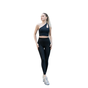 Pantalons de sport taille haute pour femmes, ensemble de yoga sans couture, ensemble de course à pied, évacuation de l'humidité, léger, spandex/nylon, taille élastique, taille plus - Product Image 5
