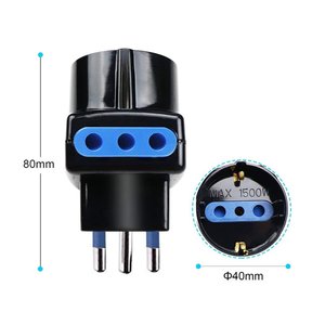 Ba cắm Adapter 10A 2 ý 10A ổ cắm + 1 Schuko 10A Đen-Vật liệu điện/phích cắm, đa ổ cắm và mở rộng - Product Image 2