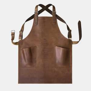Delantal de Cuero Vacuno Genuino para Uso Rudo, Delantal de Cuero con Logotipo Personalizado Minimalista para Artesanos Modernos - Product Image 4