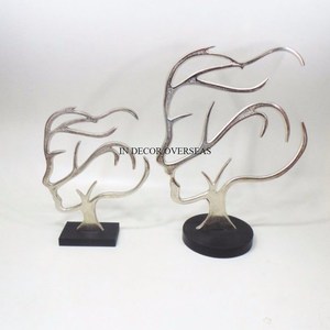 Top Quality Aluminum Casted Tree Designer Silver Color Finishing Shiny Polished Sculpture Home <b>Decorative</b> Accents In Low Price - Product Image 2