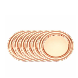 จานชาร์จทองแดงขนาดใหญ่รูปทรงกลมสำหรับงานแต่งงานประดับอัญมณีคริสตัล - Product Image 1