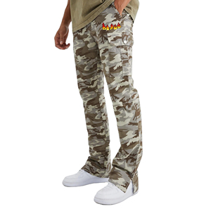 Pantalon de survêtement ample en toile de haute qualité 400 GSM, couleur unie personnalisée, pour homme, décontracté, coupe ample, jambe large, motif camouflage, streetwear - Product Image 1