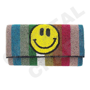 Sourire visage personnalisé perlé fête pochette sac de soirée concepteur dames sacs à bandoulière sacs à main de luxe et sacs à main fêtes - Product Image 1