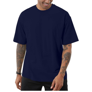 เสื้อยืดผู้ชายผ้าฝ้าย100% โอเวอร์ไซส์หนาพิมพ์ลายแบบกำหนดเองทำในบังคลาเทศแบบเรียบ - Product Image 1