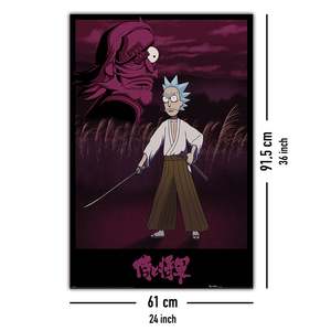 For Rick and Morty Samurai Rick <b>Poster</b> Modern Design Style Black <b>Frame</b> for Wall Decor Made of Paper - Product Image 5
