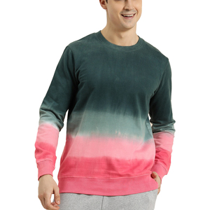 Ropa de calle personalizable tie-dye crewneck sudaderas teñidas hombres básicos algodón mezclado tie Dye cuello redondo sudadera streetwear - Product Image 1
