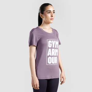 เสื้อยืด GymArmour สีลาเวนเดอร์ ผ้าเจอร์ซีย์ 100% คอตตอน ระบายอากาศได้ดี ตกแต่งด้วยโลโก้ ไซส์ L - Product Image 3
