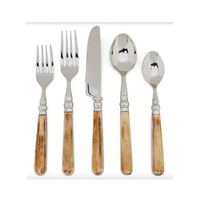 Ensemble de couverts de luxe en acier inoxydable avec manche en bois couverts modernes pour la cuisine - Product Image 5