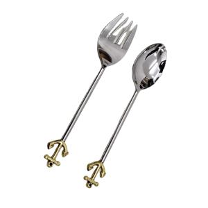 Ensemble de 5 couverts de meilleure qualité avec poli miroir pour hôtel à faible coût Ensembles de couverts de service de salade de fleurs de taille personnalisée pour la cuisine - Product Image 2