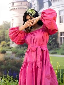 Robe courte en coton indien de Style Boho fait à la main pour les femmes cadeau de mariage de mariée personnalisé vêtements d'été conception d'épaule élégante ODM - Product Image 4