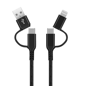 4-in-1 black nylon <b>charging</b> <b>cable</b> (GSC 105515017) - Product Image 1
