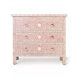 Hermoso cofre con incrustaciones de hueso, 6 cajones para sala de estar, cajones decorativos de almacenamiento con incrustaciones de hueso para uso doméstico - Product Image 2