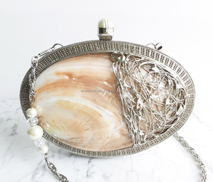 Elegant <b>Pearl</b> Shell Tote Mother of <b>Pearl</b> Drawstring <b>Bag</b> for Women Wedding and Party Clutch <b>Bag</b> Best Sling Sea Shell Clutch <b>Bag</b> - Product Image 5