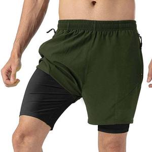 Short de gymnastique 100% coton de haute qualité pour homme Short de course respirant à séchage rapide personnalisé de grande taille Short en polyester double couche - Product Image 5