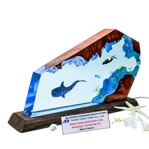 โคมไฟเรซินไม้สไตล์มหาสมุทรดีไซน์ใหม่โคมไฟ LED ทำด้วยมือ3D ไฟกลางคืนผลิตในเวียดนาม - Product Image 4