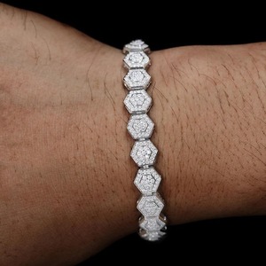 RB Gems Personnalisé Marquise Coeur Coupe Poire Tennis Chaîne VVS Moissanite Diamant GIA Certifié 14K Or Charme Bracelet Style Romantique - Product Image 1
