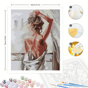 Abstract Sexy ragazza nuda arte della parete su misura per kit di numeri fai da te pittura ad olio con numeri per la decorazione della camera domestica come regalo per l'amante - Product Image 3