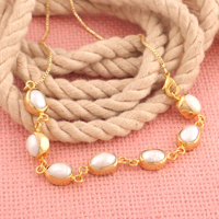 Chaîne de taille en perles de mer de culture naturelles à la mode pour femmes et filles Chaîne de ventre réglable personnalisée