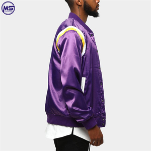 Customized Logo Printing New Design High Quality <b>Light</b> Weight 2025 Polyester Material <b>Men</b> Satin <b>Jacket</b> - Product Image 5