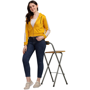 Sudadera con capucha corta para mujer de alta calidad, talla grande, transpirable, con cremallera, ropa informal de invierno, impresión larga de transferencia de calor para adultos - Product Image 4