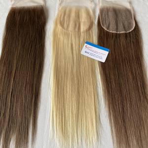 Para Cierre de encaje suizo Frontal 4x4 5x5 13x4 13x6 Cierre de cabello brasileño Extensiones de cabello humano vietnamita - Product Image 1