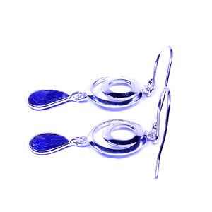 Pendientes clásicos de Plata de Ley 925 chapados en oro con piedras preciosas de tanzanita Para Boda y fiesta para mujer - Product Image 4