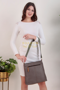 Ando Retro Patchwork bolso de mano de cuero genuino para mujer bolso cruzado de gran capacidad con diseño de mensajero para viajes - Product Image 3