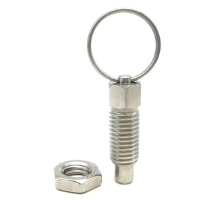 Goupille de positionnement filetée en acier inoxydable avec bouton zingué - Product Image 1