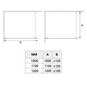 Ducha de Vidrio Transparente de 8 mm con Mampara de 110 cm, Juego de Baño - Product Image 5
