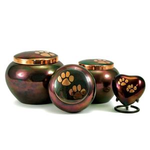 Paw Engraved Classic Design Pet Cremation <b>Urns</b> for Dog <b>Cat</b> Ashes with Brass Raku Antique Finishing Manufacturer and Supplier - Product Image 6