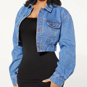 เสื้อแจ็คเก็ตยีนส์แขนยาวทรงสวิงสำหรับผู้หญิง ลายจุด กระดุมเขาสัตว์ ผ้าฝ้ายรักษ์โลก สไตล์ลำลอง แฟชั่นพื้นฐานสำหรับสาวๆ - Product Image 6