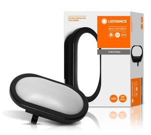 Lampada da parete ovale a LED per montaggio superficiale, Bulkhead nero, 6W, 4000K (Ledvance 271587) - Product Image 2